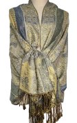 (image for) Paisley Flowers Pashmina Grey