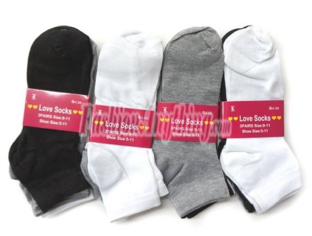 (image for) Women Solid Socks Dozen (12 Pairs) - Assorted Color