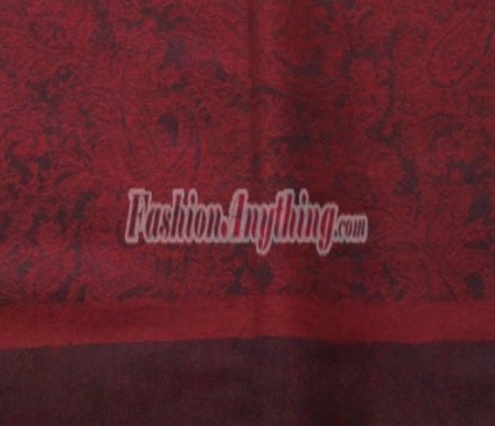 (image for) Paisley Jacquard Pashmina Black/ Burgundy