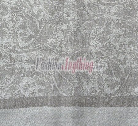 (image for) Paisley Jacquard Pashmina Pearl Grey