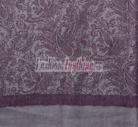 (image for) Paisley Jacquard Pashmina Plum w/ Grey