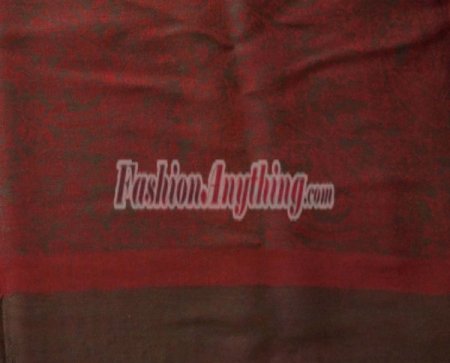 (image for) Paisley Jacquard Pashmina Brown w/ Dark Red