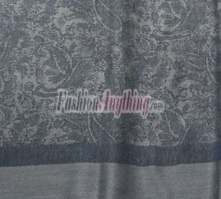 (image for) Paisley Jacquard Pashmina Medium Grey w/ Light Grey