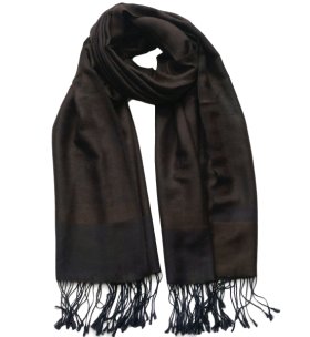 (image for) Paisley Jacquard Pashmina Black/Coffee