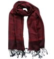 (image for) Paisley Jacquard Pashmina Black/ Burgundy