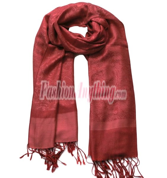 (image for) Paisley Jacquard Pashmina Baby Red