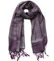 (image for) Paisley Jacquard Pashmina Plum w/ Grey