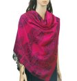 (image for) Paisley & border Shawls Fuschia