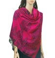 (image for) Paisley & border Shawls Fuschia