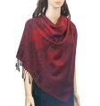 (image for) Paisley & border Shawls Dark Red