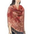 (image for) Paisley & border Shawls Jujuba Red