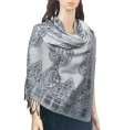 (image for) Paisley & border Shawls Silver