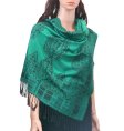 (image for) Paisley & border Shawls Turquoise