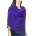 (image for) Paisley & border Shawls Purple