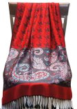 (image for) Paisley Hounds Tooth Scarf Red