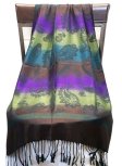 (image for) Paisley Color Striped Shawl Brown Purple