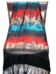 (image for) Paisley Color Striped Shawl Black Red