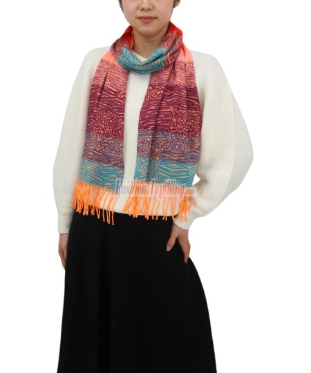 (image for) Cashmere Feel Pattern Scarf 504-1 Multi