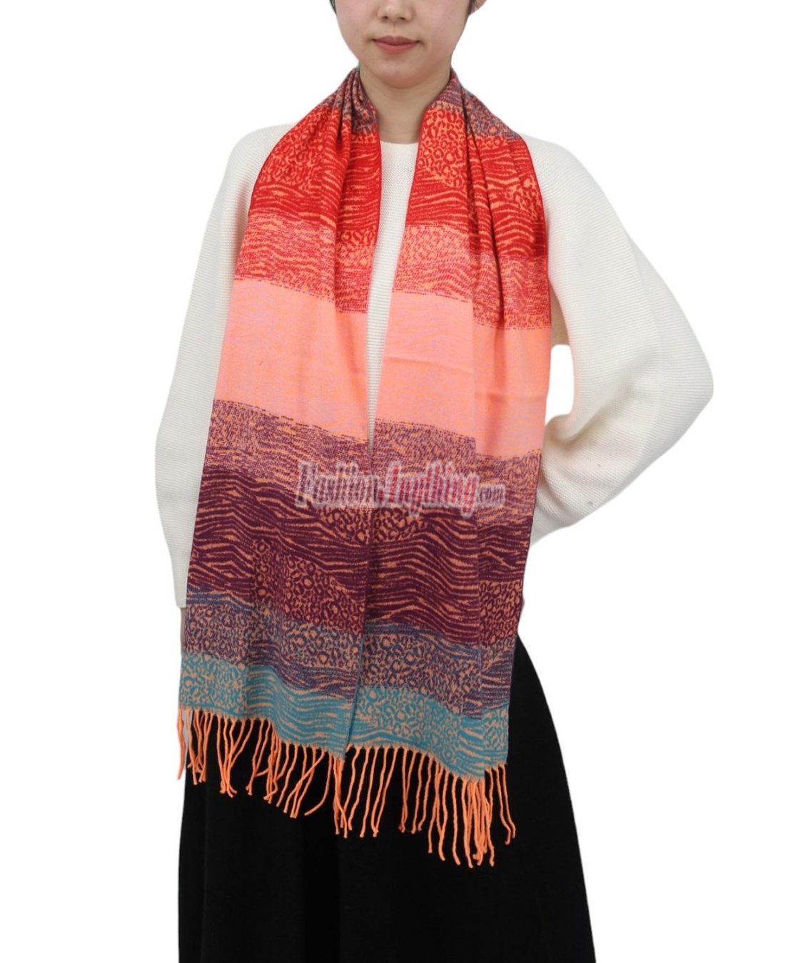 (image for) Cashmere Feel Pattern Scarf 504-1 Multi