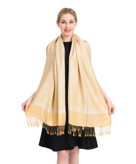 Paisley Jacquard Pashmina Orange Yellow