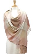 (image for) Cashmere Feel Colorblocked Shawl Brown / Pink