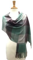 (image for) Cashmere Feel Colorblocked Shawl Purple / Green