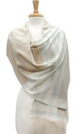 (image for) Cashmere Feel Striped Shawl Beige / Light Blue