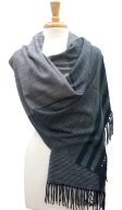 (image for) Cashmere Feel Striped Shawl Grey / Navy