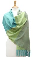 (image for) Cashmere Feel Multi-Colored Shawl Green