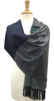 (image for) Cashmere Feel Multi-Colored Shawl Navy / Grey