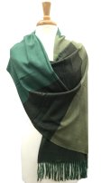 (image for) Cashmere Feel Multi-Colored Shawl Green