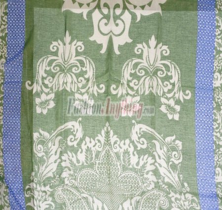 (image for) Lavish Floral Print Scarf S0073 Green