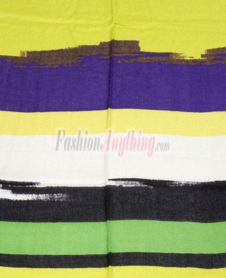 (image for) Lavish Strip Print Scarf S0079 Yellow