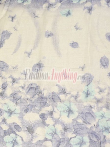 (image for) Lavish Wool Blend Print Wrap S0170 Blue