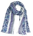 (image for) Lavish Floral Print Scarf S0007 Purple