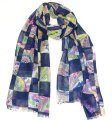 (image for) Lavish Rose Print Scarf S0035 Blue