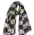 (image for) Lavish Rose Print Scarf S0035 Black