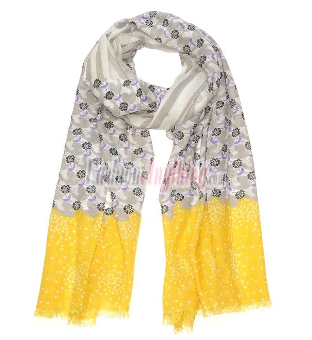 (image for) Lavish Modal Print Scarf S0046 Grey