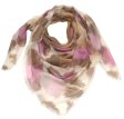 (image for) Lavish Square Print Scarf S0050 Pink Brown