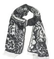 (image for) Lavish Pattern Print Scarf S0080 Black