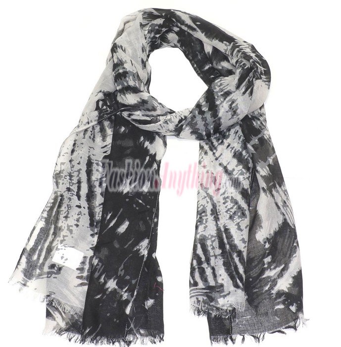 (image for) Lavish Pattern Print Scarf S0066 Black