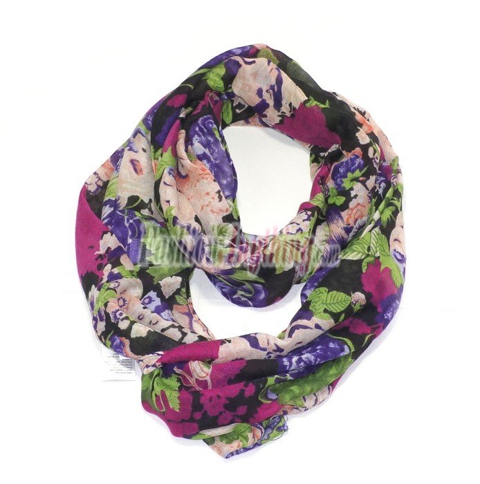 (image for) Lavish Infinity Print Scarf S0097 Purple