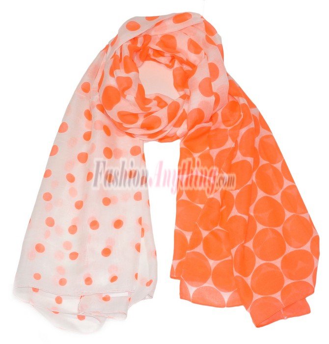 (image for) Lavish Dot Print Scarf S0118 Orange