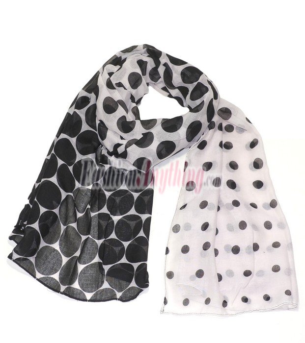 (image for) Lavish Dot Print Scarf S0118 Black