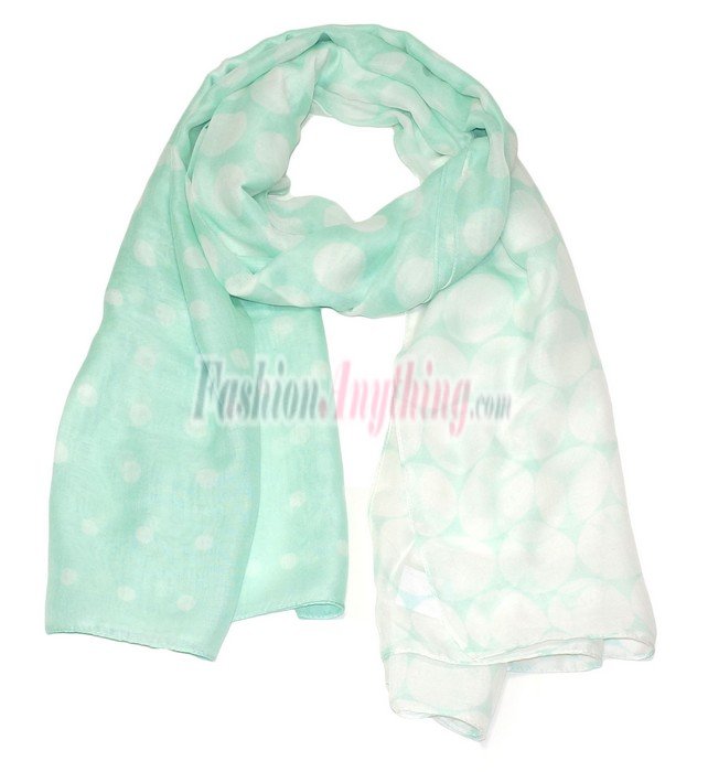 (image for) Lavish Dot Print Scarf S0118 Tiffany Blue