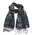 (image for) Lavish Floral Print Scarf S0132 Black