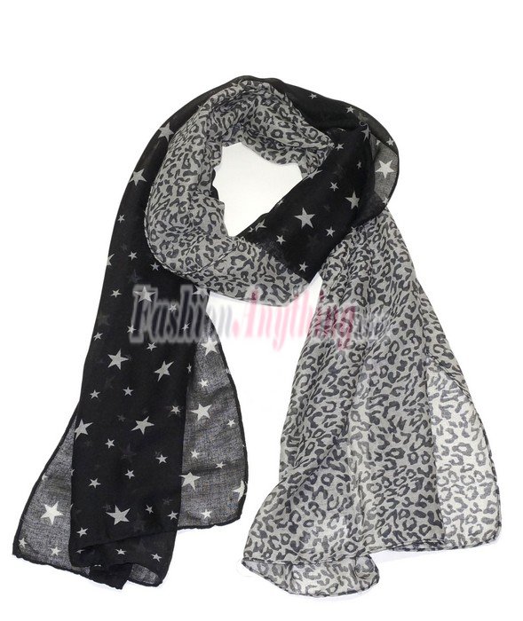 (image for) Lavish Pattern Print Scarf S0133 Black