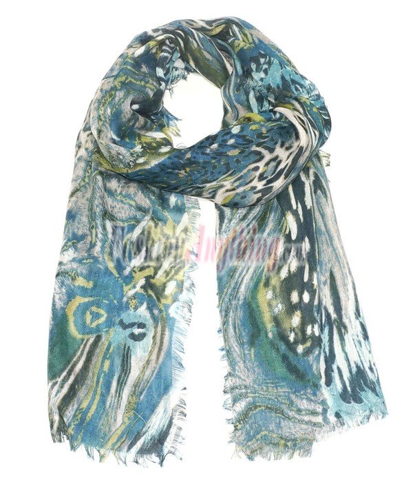 (image for) Lavish Pattern Print Scarf S0138 Green