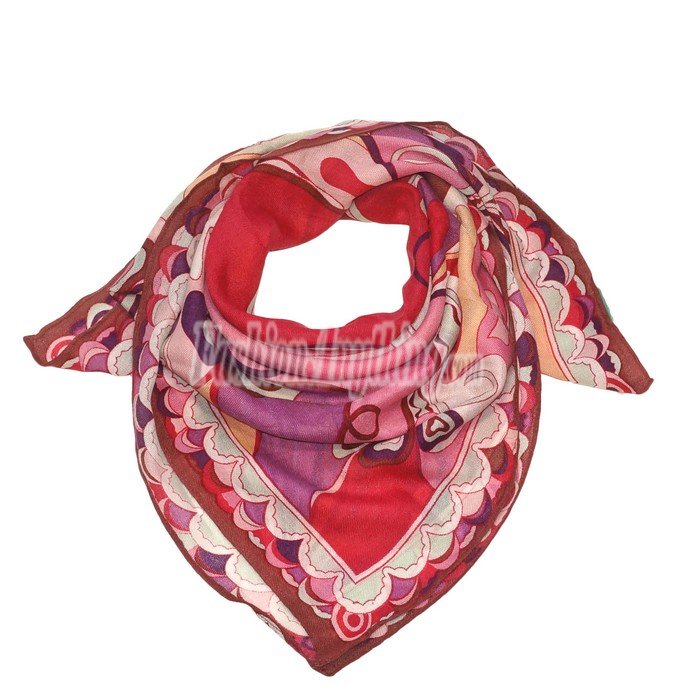 (image for) Lavish Wool Blend Print Scarf S0148 Red