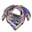 (image for) Lavish Wool Blend Print Scarf S0148 Purple